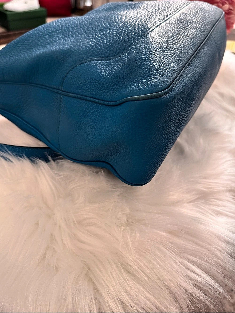 Gucci Bamboo Handle Hobo Bag Shoulder Bag Blue - Picture 11 of 16